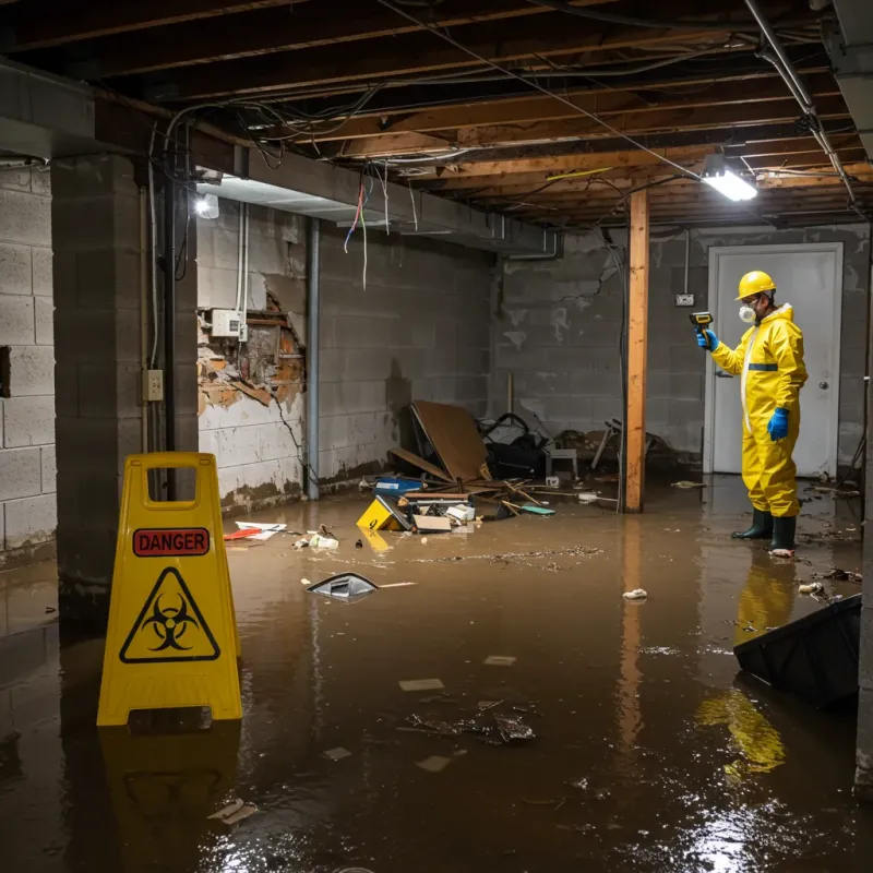 Flooded Basement Electrical Hazard in Noble County, IN Property